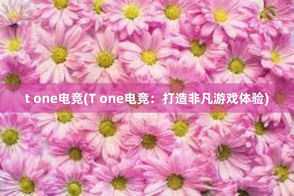 t one电竞(T one电竞：打造非凡游戏体验)