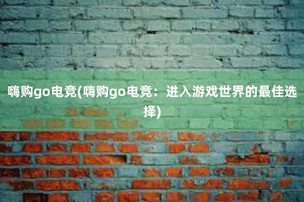 嗨购go电竞(嗨购go电竞：进入游戏世界的最佳选择)