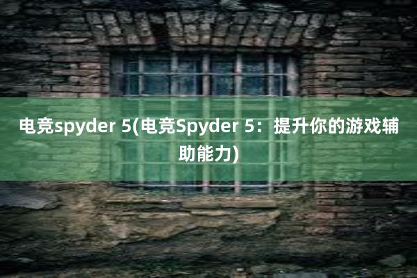 电竞spyder 5(电竞Spyder 5：提升你的游戏辅助能力)