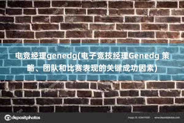 电竞经理genedg(电子竞技经理Genedg 策略、团队和比赛表现的关键成功因素)