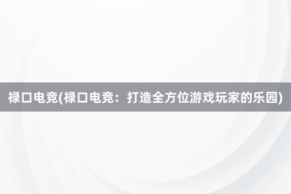 禄口电竞(禄口电竞：打造全方位游戏玩家的乐园)