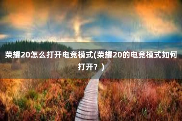 荣耀20怎么打开电竞模式(荣耀20的电竞模式如何打开？)