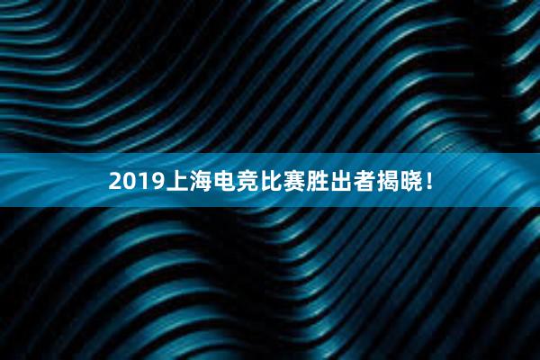 2019上海电竞比赛胜出者揭晓！