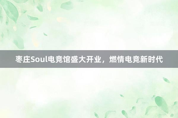 枣庄Soul电竞馆盛大开业，燃情电竞新时代