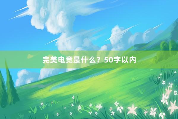 完美电竞是什么？50字以内