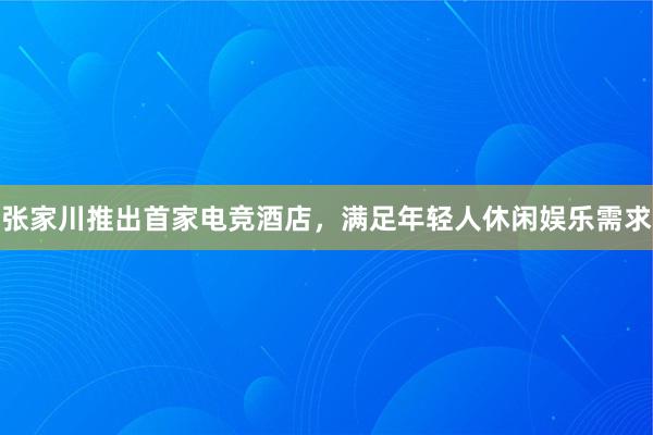 张家川推出首家电竞酒店，满足年轻人休闲娱乐需求