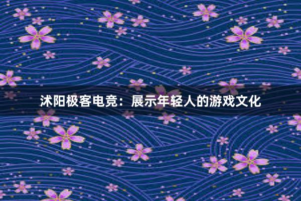 沭阳极客电竞：展示年轻人的游戏文化