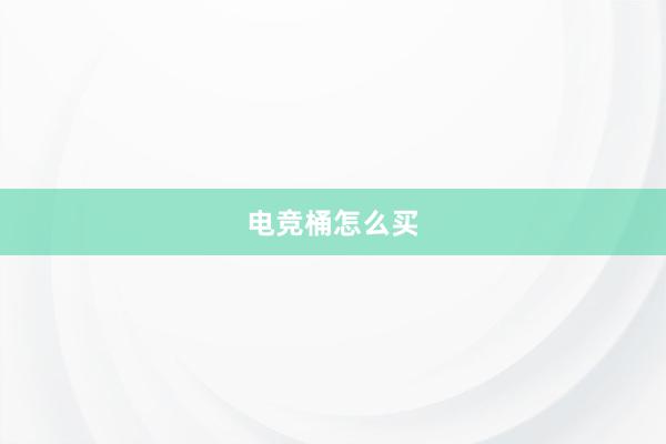 电竞桶怎么买