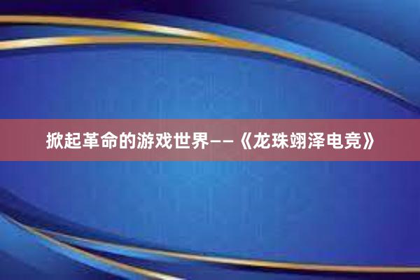 掀起革命的游戏世界——《龙珠翊泽电竞》